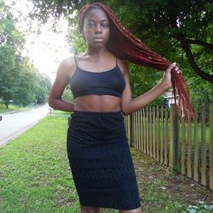 KTOO tribal print black skirt